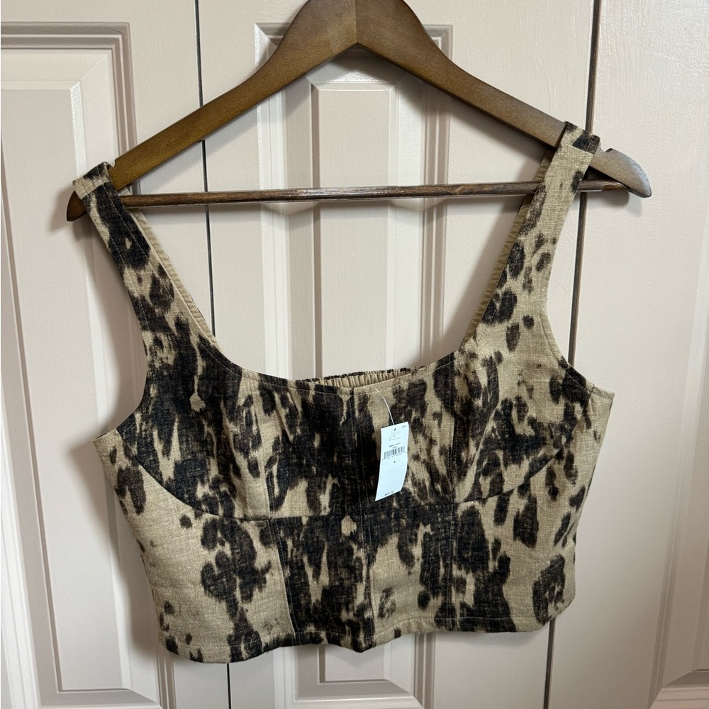 Banana Republic cheetah print cropped corset